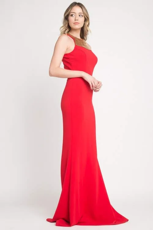 Miranda Scarlet Gown-FINAL SALE-NOT ELIGIBLE FOR EXCHANGE OR REFUND