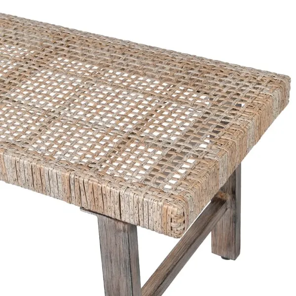 Natural Rattan Dining Bench