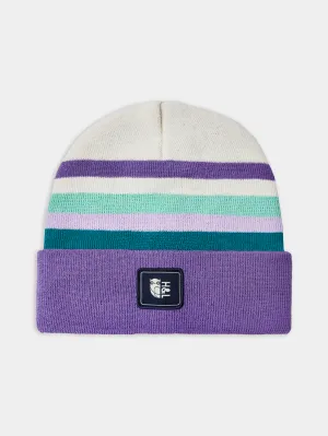 One Eighty Beanie Cream & Deep Lavender