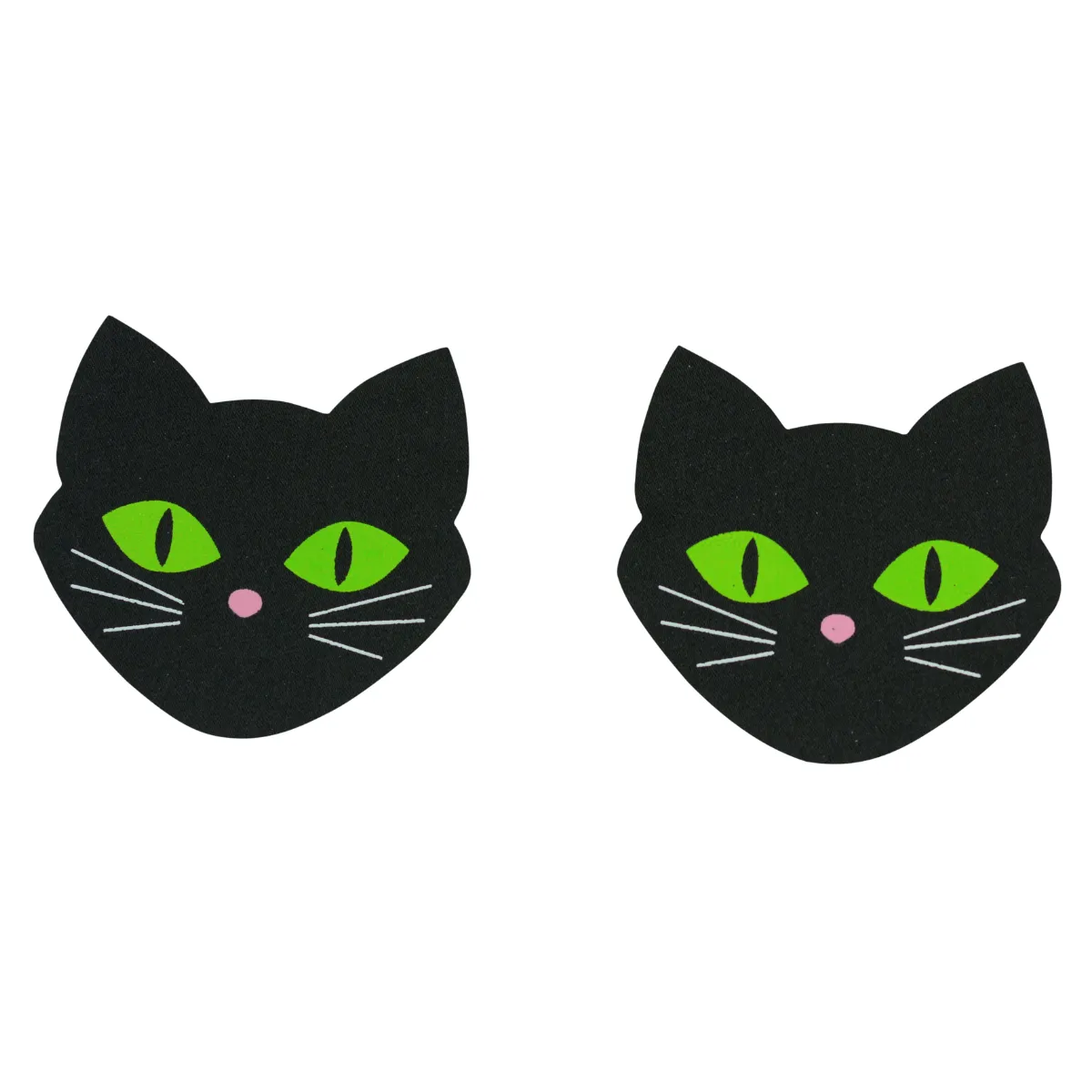 Pasties Cat Head Shaped Nipple Covers 5 Pair - Glow in the Dark Eyes