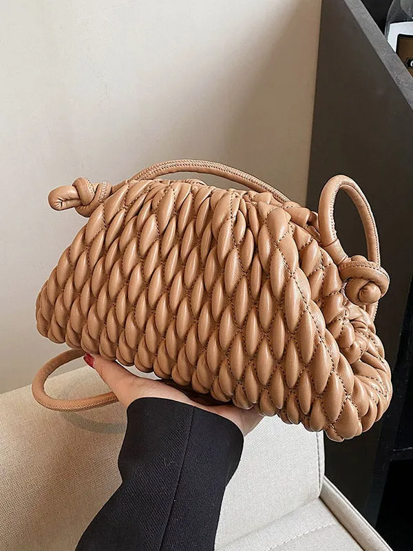 Pleated Solid Color Bags Crossbody Bags Handbags