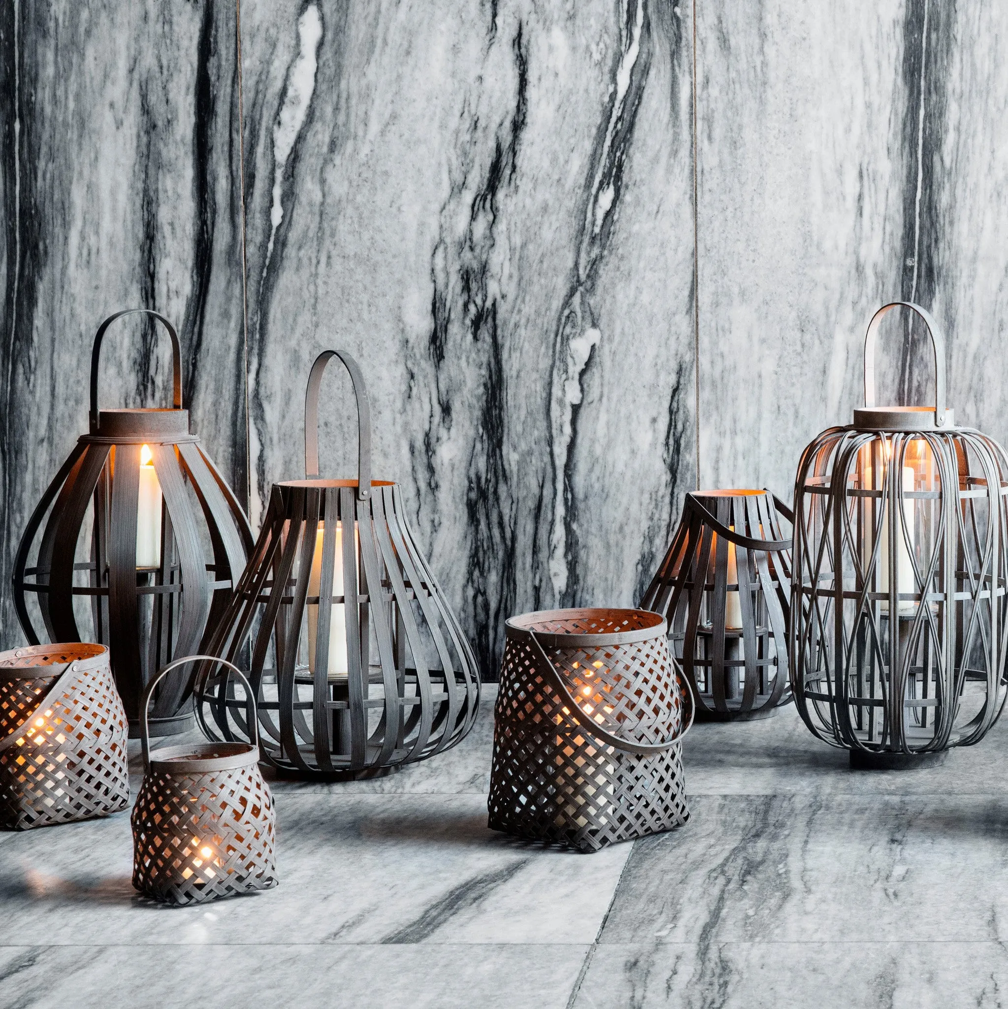 Small Woven Bamboo Lantern from Broste Copenhagen - Bask - Three Sizes