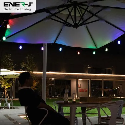 Solar RGB WW (2 Way) String Lights with Remote for Festive, 10 Meters, 10 lamps, IP44