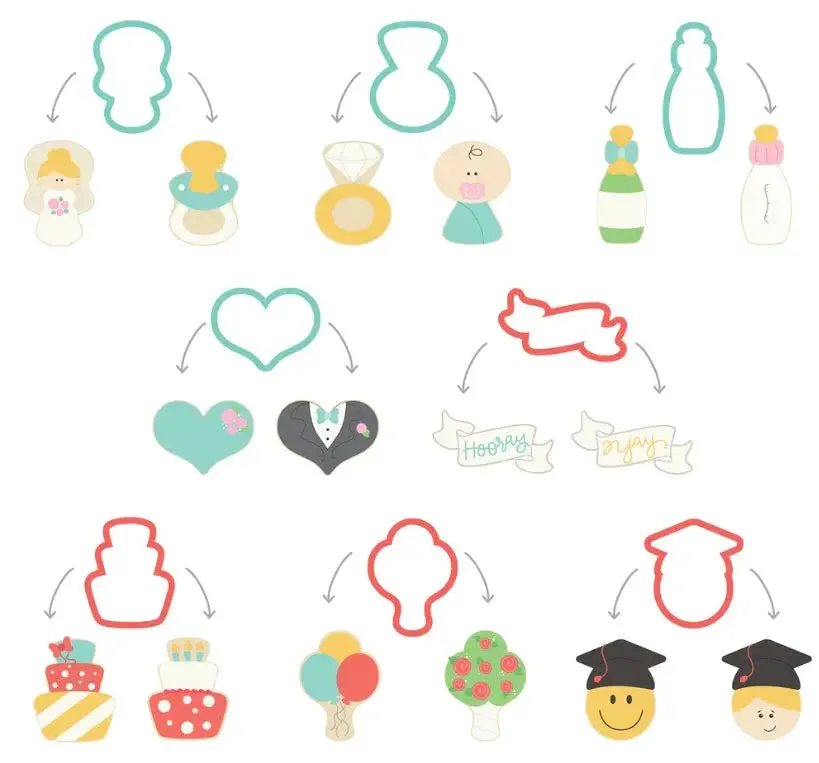 Sweet Sugarbelle Life Events Cookie Cutter Set