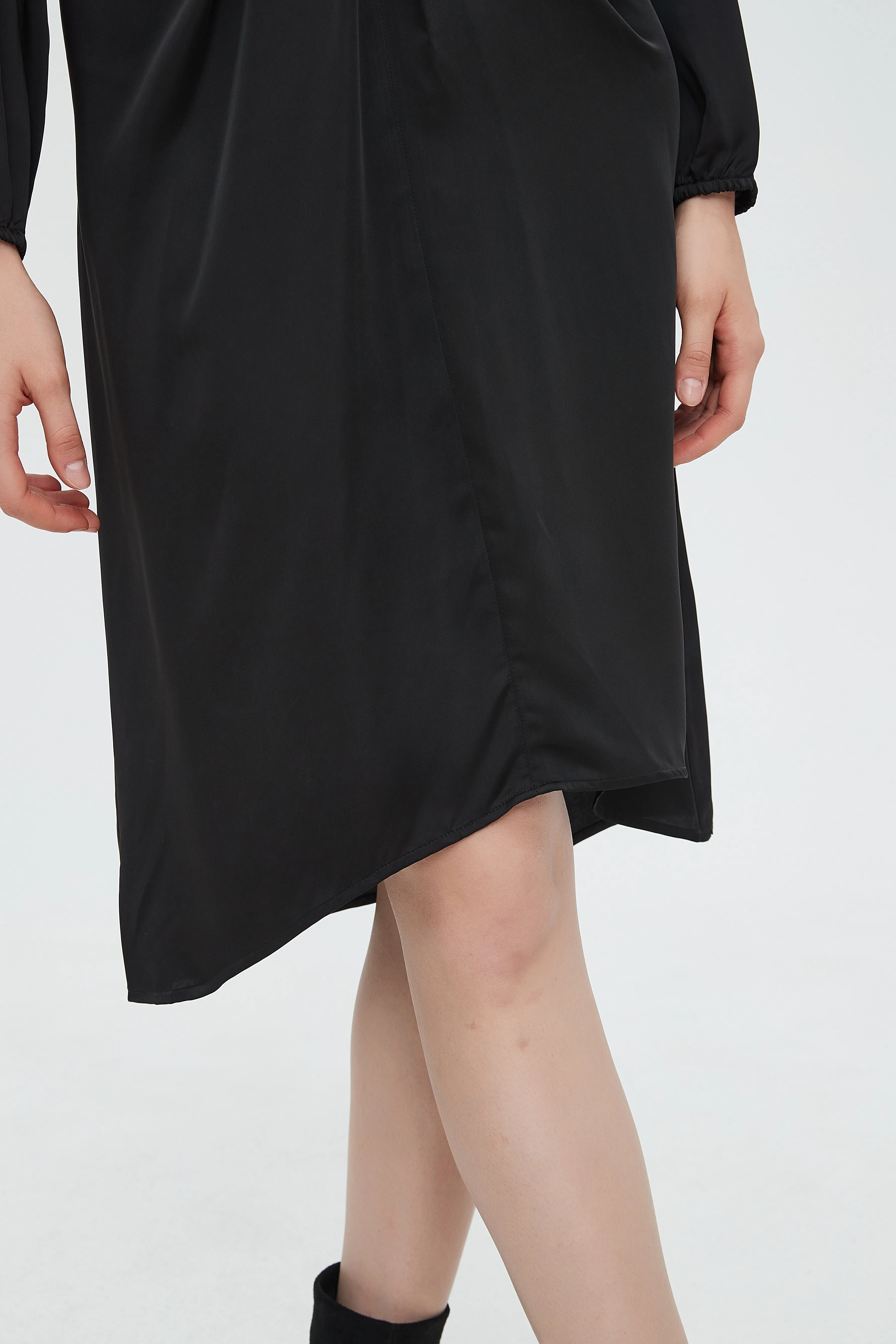 TWIST FRONT DRESS byMM - BLACK