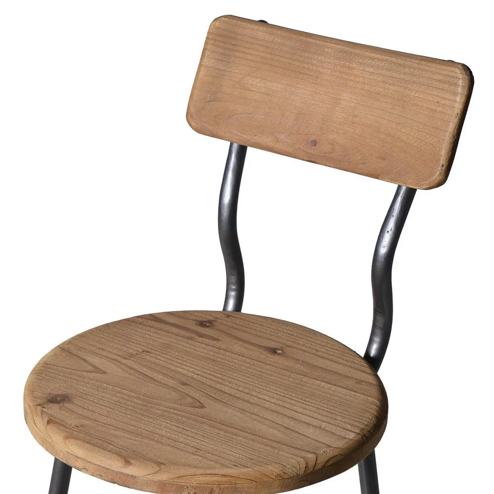 Wood and Metal Kitchen Bar Stool