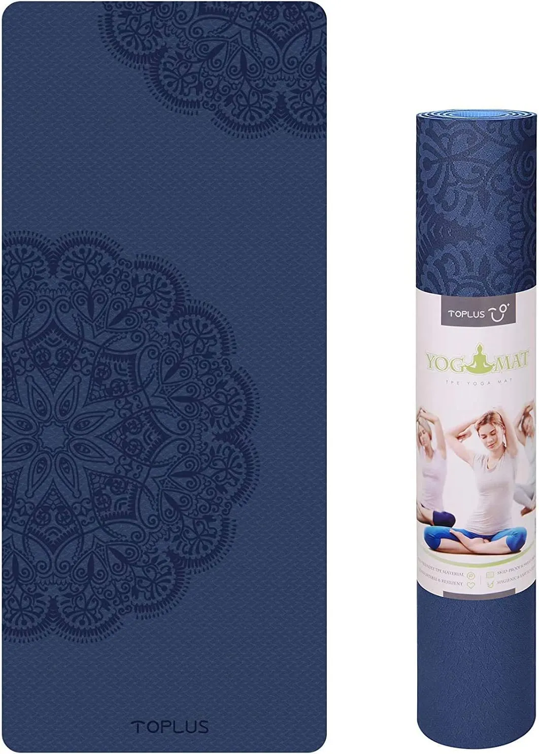 Yoga Mat - Eco-Friendly Non-Slip Fitness Exercise Mat with Carrying Strap-for Yoga, Pilates and Floor Exercises